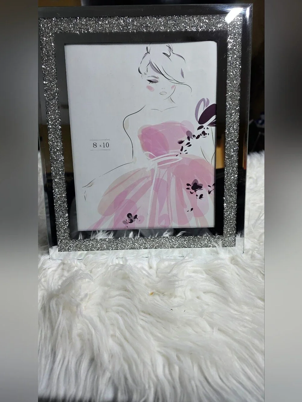 Glitter Accent 8x10 Picture Frame - Pink Artwork